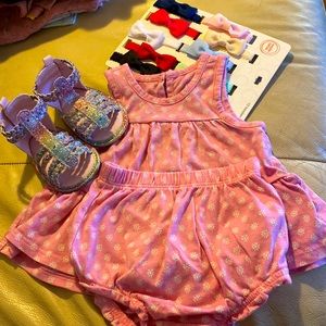 Summer dress, Sandals and free hair bows